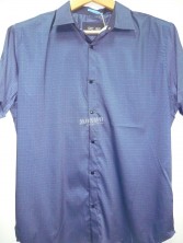 Мужская рубашка темно-синего цвета на квадратных кнопочках с узором SMC