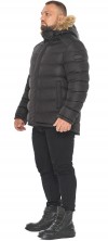 Зимняя чёрная куртка с опушкой мужская модель 49868 54 (XXL)