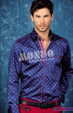 Мужская рубашка темно-синего цвета с узором Mondo