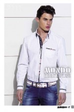 Мужская рубашка белая с декором Mondo