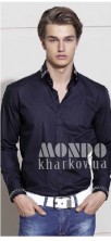 Мужская рубашка черная с шипами Mondo