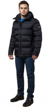 Зимняя мужская куртка с капюшоном черная модель 26055