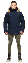 Современная зимняя куртка-парка мужская синяя модель 25770 (ОСТАЛСЯ ТОЛЬКО 46(S))