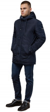 Куртка-парка с капюшоном мужская тёмно-синяя модель 4282 (ОСТАЛСЯ ТОЛЬКО 48(M)) 50 (L)