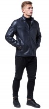 Классическая осенне-весенняя куртка мужская тёмно-синяя модель 2612 (ОСТАЛСЯ ТОЛЬКО 52(XL))
