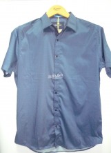 Мужская рубашка синего цвета на квадратных кнопочках с узором SMC