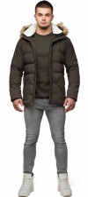 Трендовая мужская зимняя куртка кофейная модель 25780 (ОСТАЛСЯ ТОЛЬКО 52(XL))