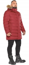 Стёганая бордовая куртка мужская зимняя модель 49718