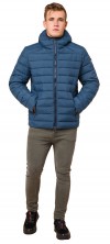 Темно-бирюзовая мужская куртка с карманами модель 40962 (ОСТАЛСЯ ТОЛЬКО 50(L))