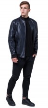 Современная осенне-весенняя куртка на мужчину тёмно-синяя модель 4055 (ОСТАЛСЯ ТОЛЬКО 50(L))