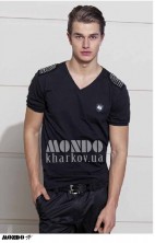 Мужская футболка черного цвета с шипами  Mondo