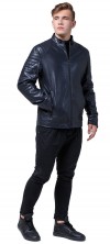 Современная куртка тёмно-синего цвета осенне-весенняя мужская модель 4327 (ОСТАЛСЯ ТОЛЬКО 50(L))