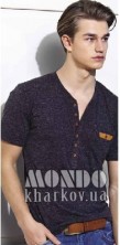Мужская футболка-поло темно-серого цвета  Mondo