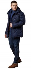 Теплая зимняя курточка мужская тёмно-синяя модель 12481