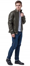 Мужская куртка на осень цвет хаки модель 4834