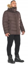 Куртка тёплая мужская зимняя цвет шоколад модель 49868 (ОСТАЛСЯ ТОЛЬКО 52(XL))