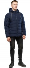 Тёплая куртка на зиму мужская тёмно-синяя модель 6016 (ОСТАЛСЯ ТОЛЬКО 42(2XS))