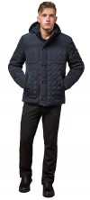 Надёжная осенняя куртка мужская цвет тёмно-синий-коричневый модель 3570 (ОСТАЛСЯ ТОЛЬКО 52(XL))