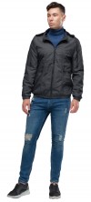 Лёгкая куртка-ветровка для весны тёмно-серая модель 38399 (ОСТАЛСЯ ТОЛЬКО 46(S))