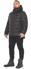 Тёплая мужская куртка чёрная на зиму модель 49768