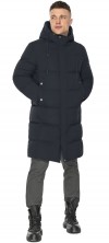 Стильная длинная куртка для мужчины зимняя тёмно-синяя модель 49010 (ОСТАЛСЯ ТОЛЬКО 56(3XL))