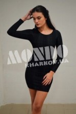 Платье короткое черное со вставками (H&M)