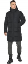 Мужская куртка с яркой подкладкой зимняя чёрная модель 49438 (ОСТАЛСЯ ТОЛЬКО 56(3XL))