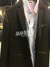 Мужской пиджак с кожаными вставками Mondo