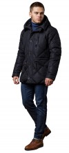 Современная мужская зимняя курточка чёрная модель 12481
