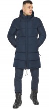Мужская зимняя тёмно-синяя куртка с кулиской модель 49609 (ОСТАЛСЯ ТОЛЬКО 54(XXL))