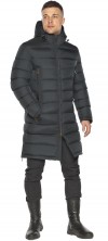 Графитовая куртка на молнии для мужчин зимняя модель 49808 (ОСТАЛСЯ ТОЛЬКО 52(XL))