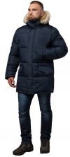 Куртка практичная зимняя мужская цвет тёмно-синий модель 10055