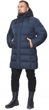 Модная мужская куртка большого размера тёмно-синяя модель 35610 (ОСТАЛСЯ ТОЛЬКО 56(3XL))