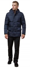 Практичная мужская куртка зимняя тёмно-синяя модель 2609 (ОСТАЛСЯ ТОЛЬКО 46(S))