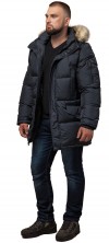 Классическая мужская зимняя куртка большого размера графитовя модель 2084