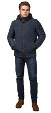 Светло-синяя короткая куртка для мужчин на осень модель 30538 (ОСТАЛСЯ ТОЛЬКО 46(S))