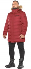 Бордовая куртка мужская с карманами модель 49718