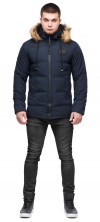 Тёплая зимняя куртка мужская синяя модель 25550 (ОСТАЛСЯ ТОЛЬКО 48(M))