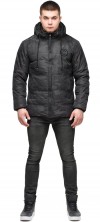 Камуфлированная зимняя куртка на мужчину чёрная модель 25020