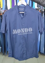Мужская рубашка темно-синего цвета с вставками SMC