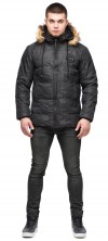 Зимняя милитари-куртка чёрного цвета на мужчину модель 25310 (ОСТАЛСЯ ТОЛЬКО 48(M))